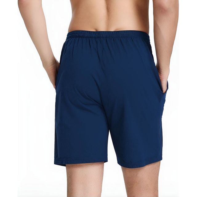Springman Solid French Terry With Elastic & Drawstring Shorts For Men's | Blue | S