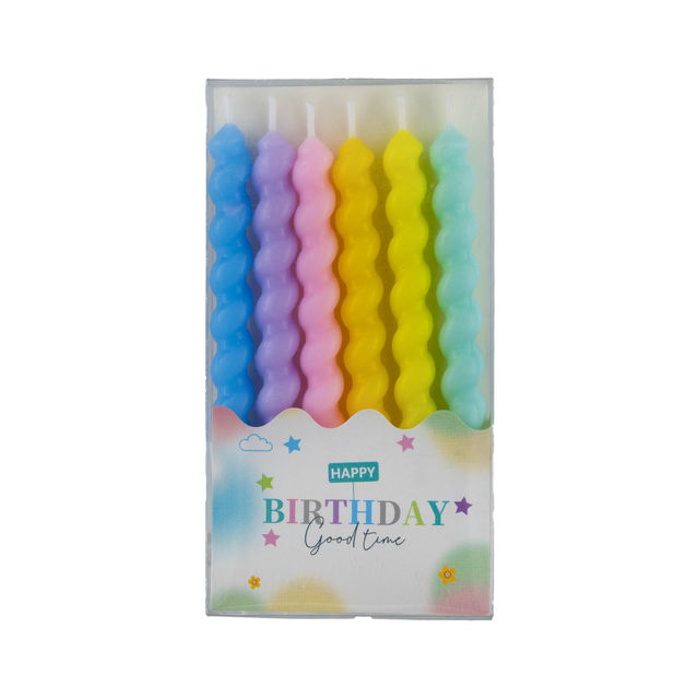 Spiral/Twisted Candles for Birthday/ Anniversary Celebration, Multicolor