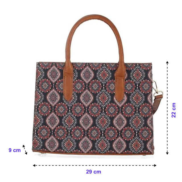 Priyaasi Women's Canvas and PU 5.7 L Handbag | Multicolour - One Size