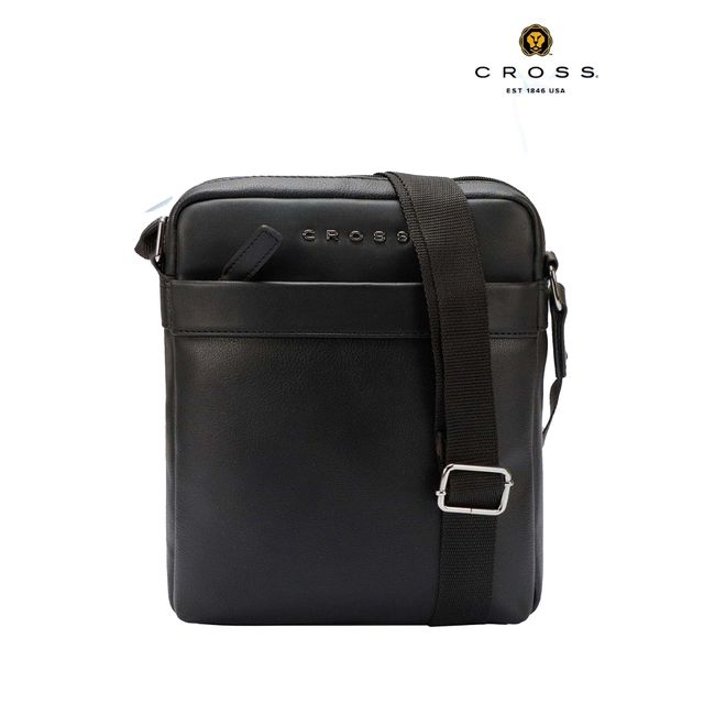 Buy Cross Men's Solid Vegan Leather 5 L Crossbody Bag | Black