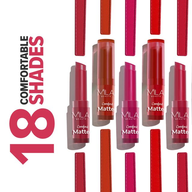 Mila Beaute Comfort Matte Lipstick | Pigmented & Long-Lasting | Pink Blast