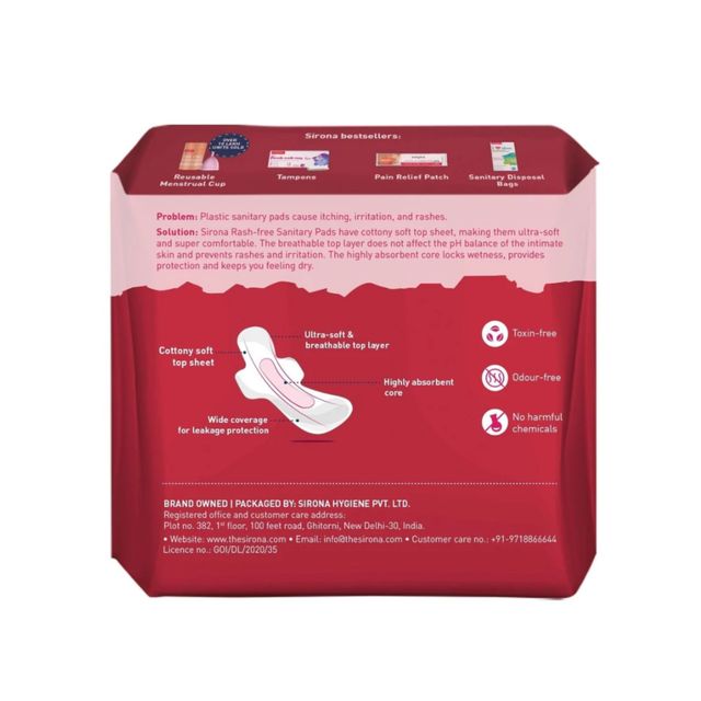 Sirona Cottony Soft Rash Free XL Sanitary Pads