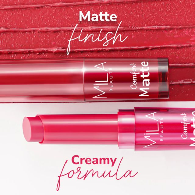 Mila Beaute Comfort Matte Lipstick | Pigmented & Long-Lasting | Pink Blast
