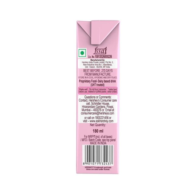 Hershey's Strawberry Milkshake Tetrapack 180 ml Combo