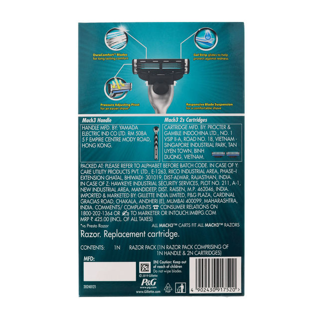 Gillette Mach3 Men's Razor with 2 Cartridges