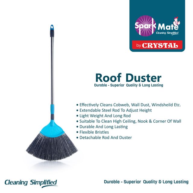 Sparkmate By Crystal Multiutility Roof Duster Cobweb Ceiling Cleaner With Extendable Handle