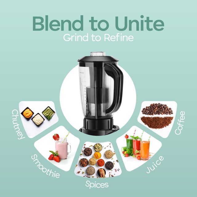 Longway Orion Juicer Mixer Grinder | 900 Watt | 4 Jars for Grinding | Powerful Motor - Black