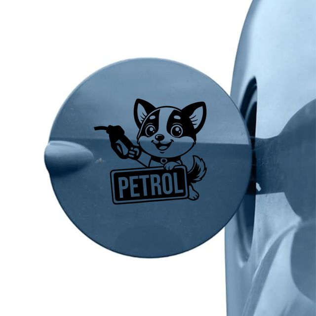 TiyuTrendzz Bright Petrol Self Adhesive Sticker for Car Fuel Cap (Black)