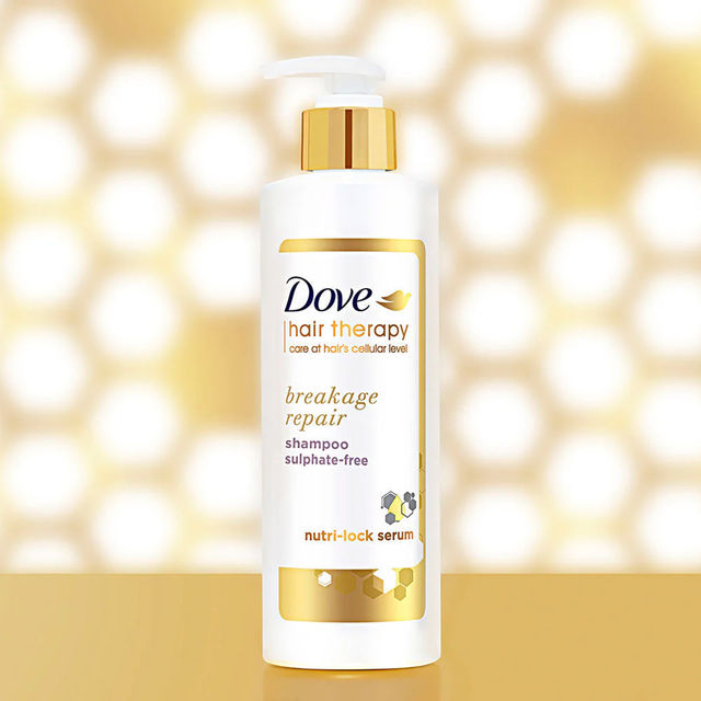 Dove Hair Therapy Breakage Repair Sulphate-Free Shampoo, No Parabens & No Dyes With Nutri-Lock Serum to Reduce Hair Fall for Thicker Looking Hai