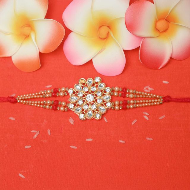 Aurum Baahubali Kundan Beads Rakhi