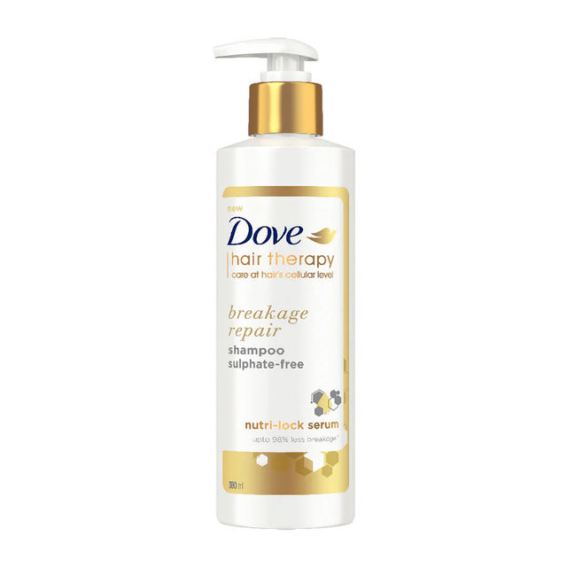 Dove Hair Therapy Breakage Repair Sulphate-Free Shampoo, No Parabens & No Dyes With Nutri-Lock Serum to Reduce Hair Fall for Thicker Looking Hai