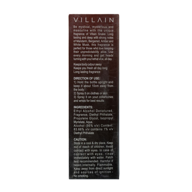 Villain Snake Perfume For Men Strong Smoky Sexy And Masculine 100 ml X 2 Combo