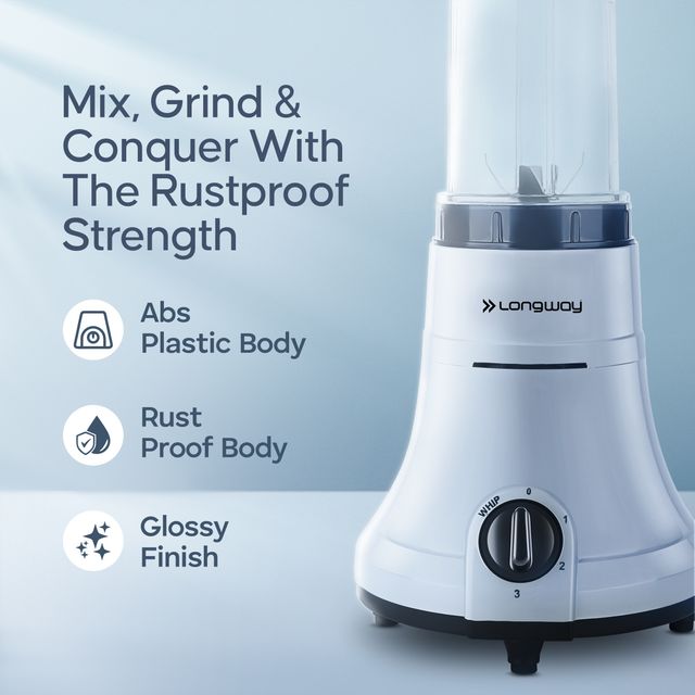 Longway Sage Juicer Mixer Grinder | 500 Watt | 2 Jars | Juicing with Powerful Motor | Gray&Black
