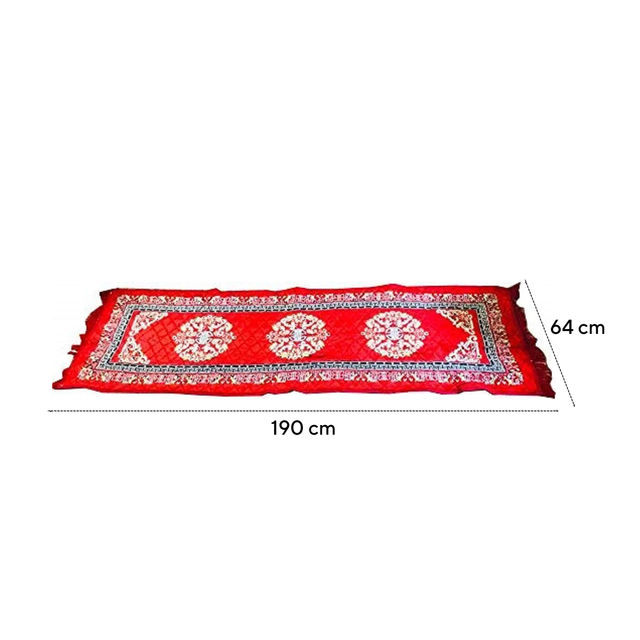 Kuber Industries Soft Velvet Large Rectangle Kitchen/Floor Mat|Size 190 X 64 Cm (Red)