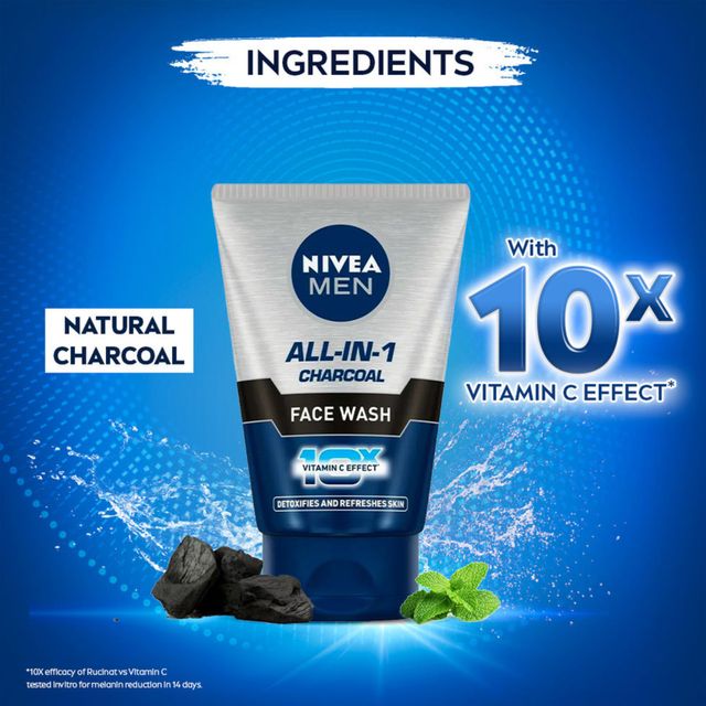 Nivea Men Face Wash All In 1 Charcoal 100 g Combo