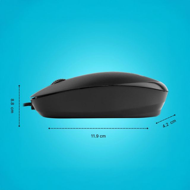 Zebronics Power Wired USB Mouse, 3-Button, 1200 DPI Optical Sensor, Plug & Play, for Windows/Mac