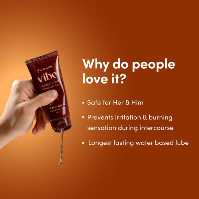 Bold Care Vibe - Chocolate Flavoured Water-Based Intimate Lube (100ml) & Bold Care 404 By All-In-One Flavours Pack Condoms - Chocolate, Strawberry, Mango, Vanilla, & Bubblegum (10pc) Combo