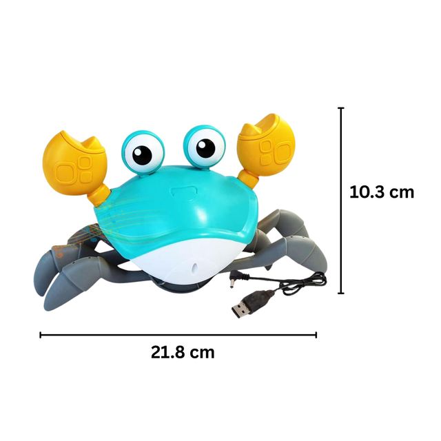 Wembley Rechargeable Crawling Crab Toy For Kids Infant Toddlers Dancing Musical Moving Toys-Green