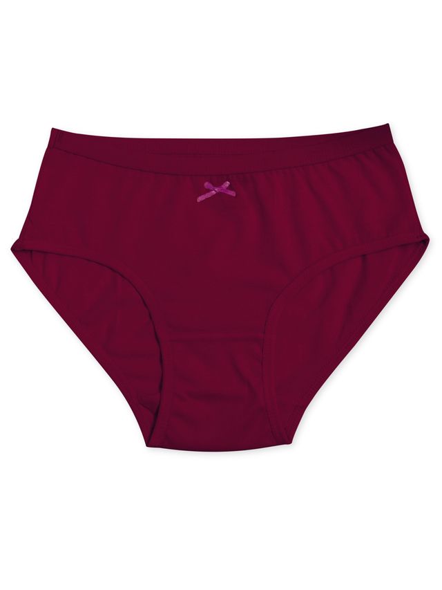 D'Chica Girls Cotton Printed Hipster | Elasticated Waistband | Maroon - Red & Wine Pack Of 3 | XS