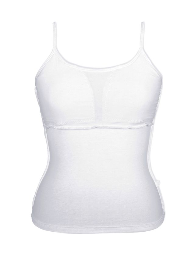 D'chica White High Coverage Cotton White Camisole Bra With Adjustable Strap For Women's - XL