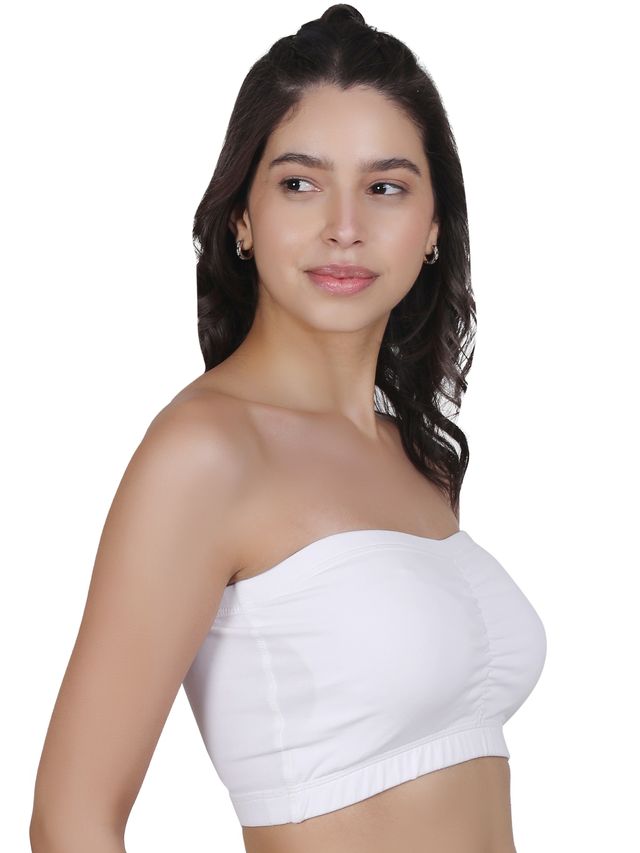 D'chica Women's Solid Tube Bra | White - XL