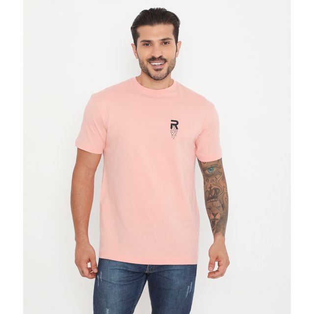 Rivolta Men's Round Neck T-Shirt | Peach 002 | M