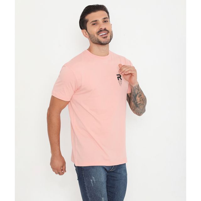 Rivolta Men's Round Neck T-Shirt | Peach 002 | M
