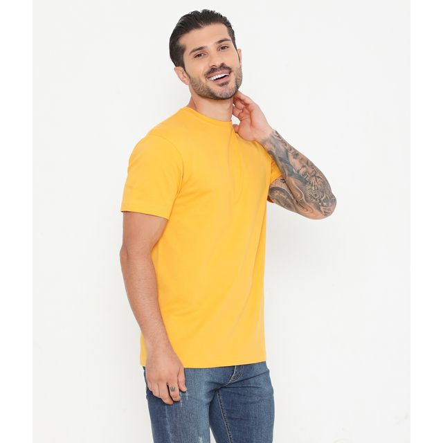 Rivolta Men's Round Neck T-Shirt | Yellow 004 | M