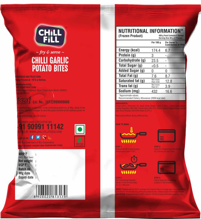 Chillfill Chilly Garlic Potato Bites