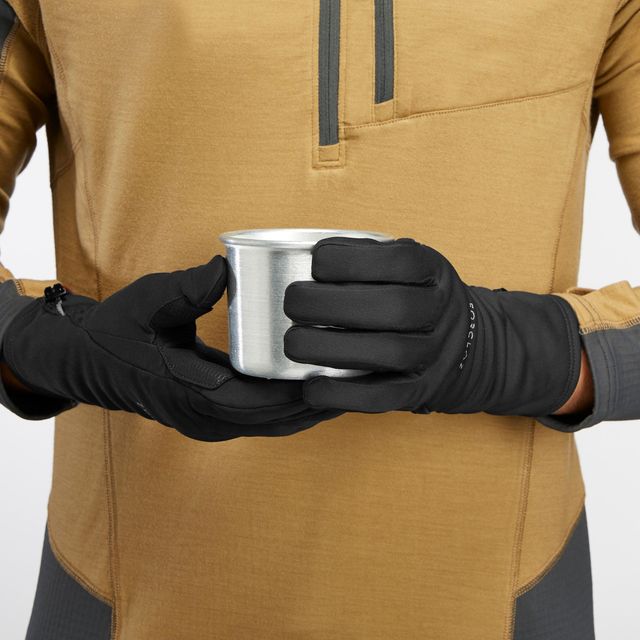 Forclaz Unisex Solid Polyester Winter Gloves | Black - L