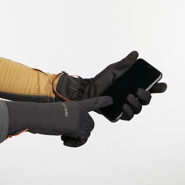 Forclaz Unisex Solid Polyester Winter Gloves | Black - L
