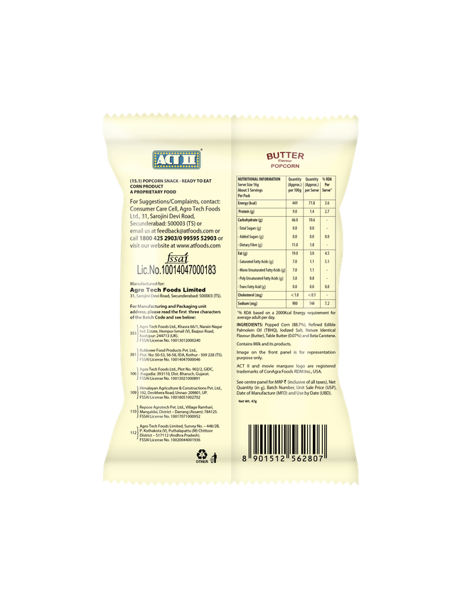ACT II Butter Popcorn 47 g Combo