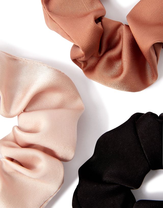 Accessorize London Women Multi set of 3 Pack Satin Scrunchies