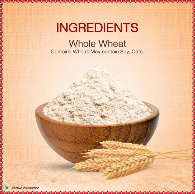 Aashirvaad Atta - Whole Wheat(5kg), Dhara Nourish Refined Sunflower Oil Pouch(1l) & Fortune Sugar(1kg) Combo