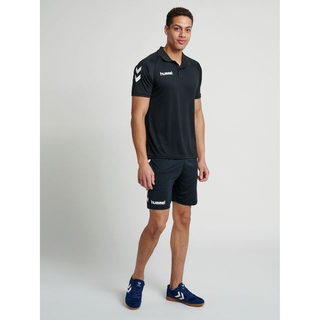 hummel Men's Core Functional Polo Neck Solid Regular Fit Gym T-shirt | Black - S
