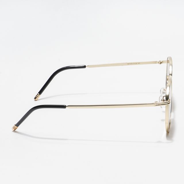 Voyage Unisex Geometric Metal Round Sunglasses | Brown and Gold - M