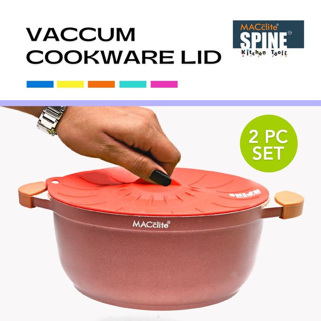 Silicone Vaccum Cookware Lid 2pc Set | Medium 20 cm& XL 30 cm Microwave-freezer-dishwasher Safe