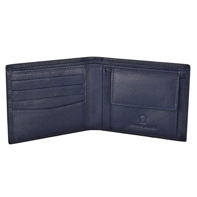 Wildhorn Men's Brand Logo Genuine Leather Bi-fold Wallet | Blue