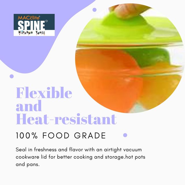 Silicone Vaccum Cookware Lid 2pc Set | Medium 20 cm& XL 30 cm Microwave-freezer-dishwasher Safe