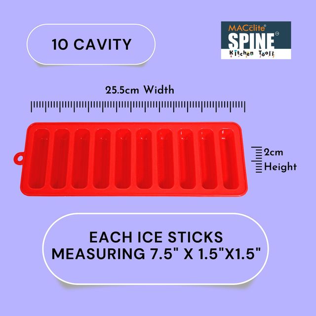 Spine Silicone Ice Cube Mould 2pc Set |multi Color