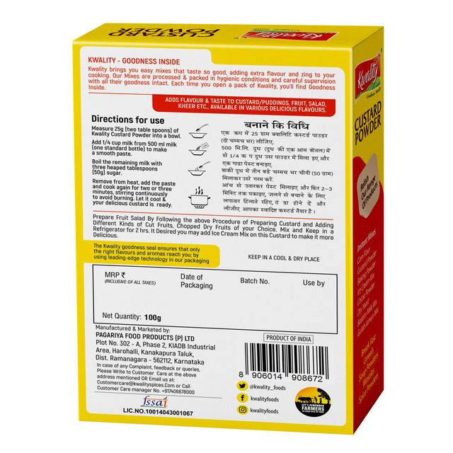 Kwality Custard Powder | Vanilla Flavour