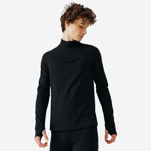 Kalenji By Decathlon Men's Full Sleeve Running T-shirt | Black - S