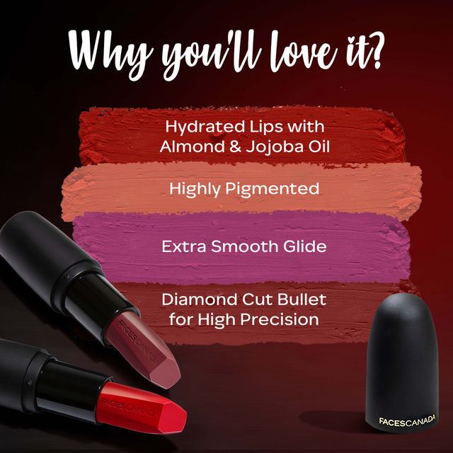 Faces Canada Weightless Matte Finish Lipstick - Divine Mauve 17 | Lightweight Texture