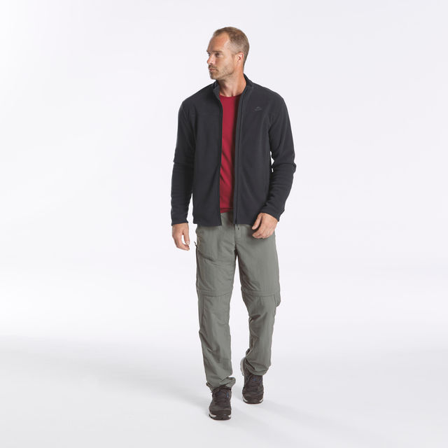 Quechua By Decathlon Men's Full Zip Fleece Jacket | Black - XL
