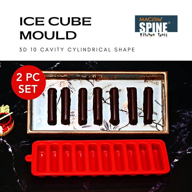 Spine Silicone Ice Cube Mould 2pc Set |multi Color