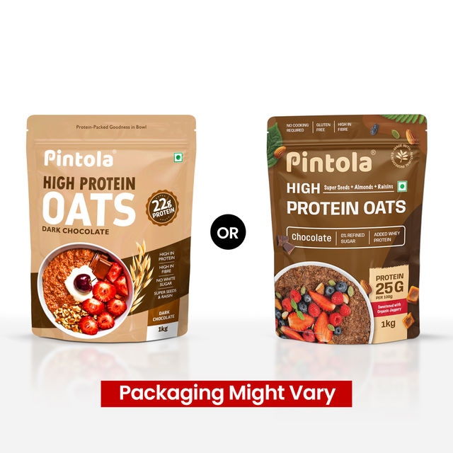 Pintola High Protein Oats Dark Chocolate With Almonds Raisin Pumpkin And Chia Seeds