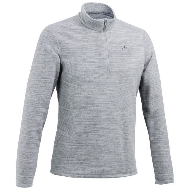 Quechua By Decathlon Men's Fleece Half Zip | Grey - 3XL