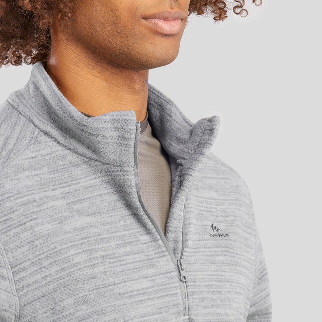 Quechua By Decathlon Men's Fleece Half Zip | Grey - 3XL