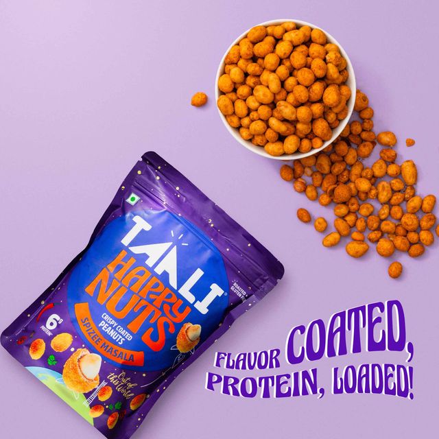 Taali Happy Nuts | Crispy Coated Peanuts | Spizee Masala | Bold & Spicy Rich ,Protein Rich Crunch