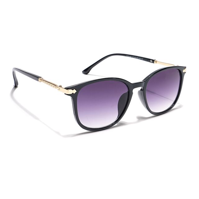 Voyage Women's Oval Sunglasses | Black and Gold - Free Size